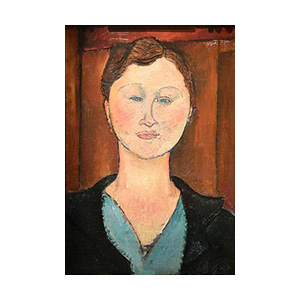 woman head with earrings by amedeo modigliani