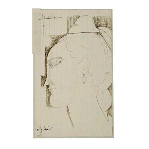 woman head with earrings - 1913-1914 
