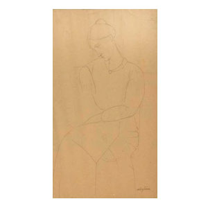 Seated woman - 1916 - pencil on paper