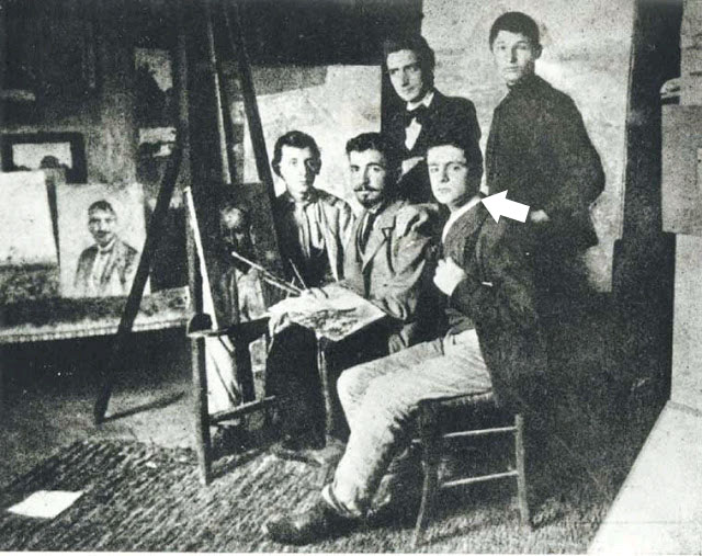 Modigliani at Gino romiti studio in 1902
