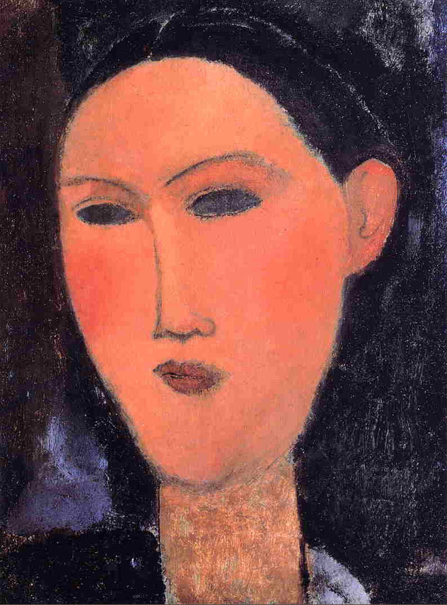  WOMAN head with a velvet lace BY AMEDEO MODIGLIANI