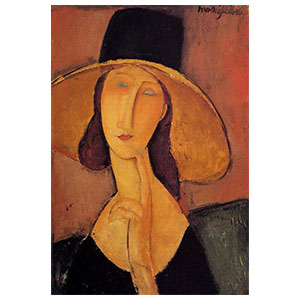 Jeanne hebuterne with large hat amedeo modigliani