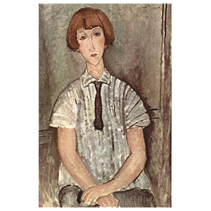 Woman with stipes blouse amedeo modigliani