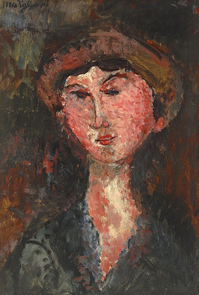 beatrice hastings with hat amedeo modigliani