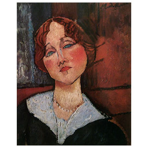 woman head or haricot rouge by amedeo modigliani