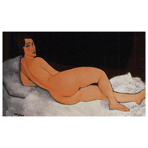 nude resting on left side by amedeo modigliani