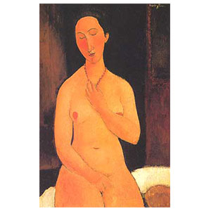 SEATED NUDE WITH CORAL NECKLACE BY AMEDEO MODIGLIANI