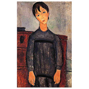 Girl standing in dark dress by Amedeo Modigliani