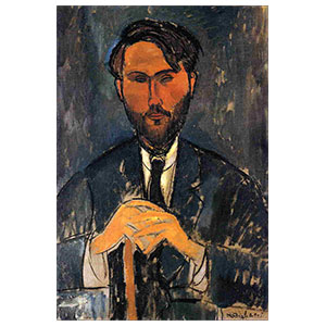 Leopold Zborowski with a cane by Amedeo Modigliani