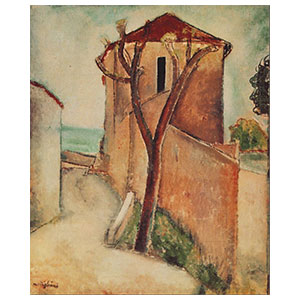 tree and houses or landscape of the midi by amedeo modigliani