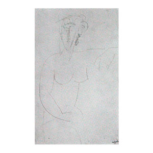 Seated Nude. c. 1916. Pencil, 17 x 10W. Perls Galleries, New York