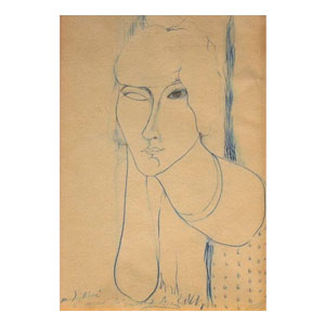 Ghitta (Renée Kisling) - 1918 pencil on paper