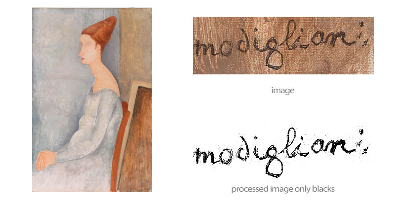 jeanne hebuterne, barnes colelction, signature by modigliani in 1919