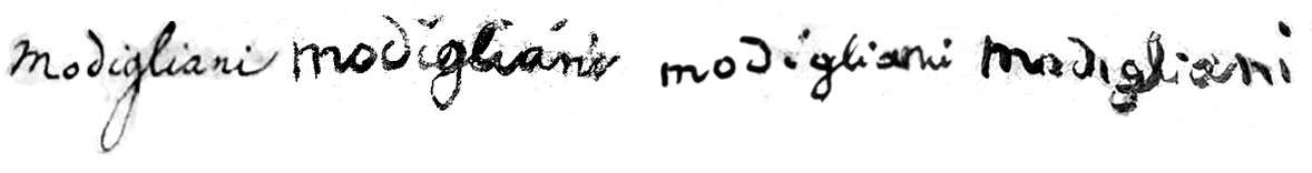 1915 dated signatures made by Amedeo Modigliani