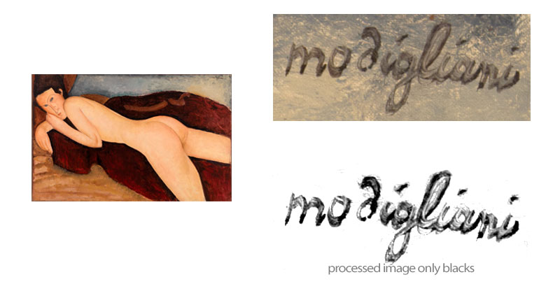 Nude on the back amedeo modigliani signature