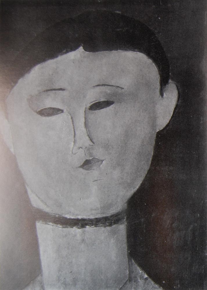  WOMAN head with a velvet lace BY AMEDEO MODIGLIANI