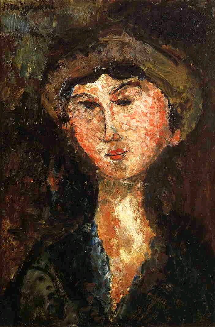 beatrice hastings with hat amedeo modigliani