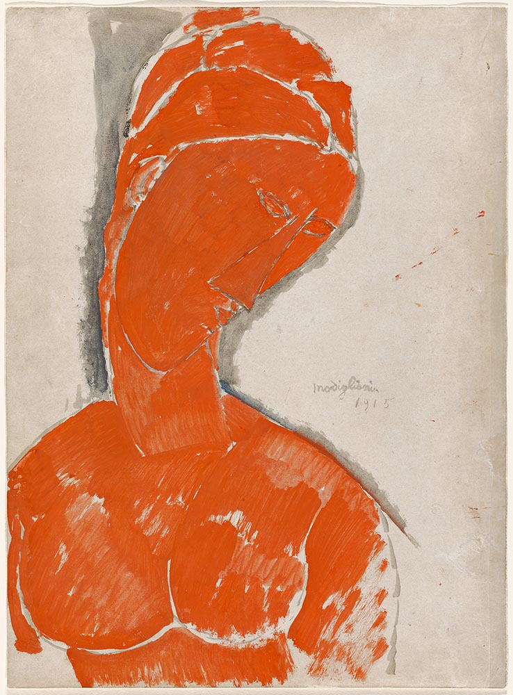 red bust by amedeo modigliani