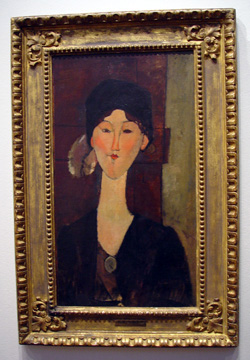 Beatrice hastings in front of a door framed for auction in 2002