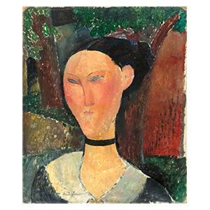 Woman with velvet lace  amedeo modigliani