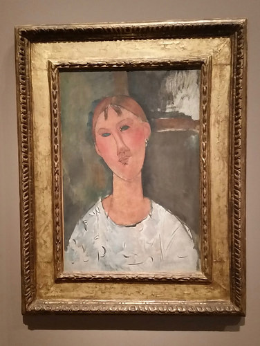 woman with a white blouse framed