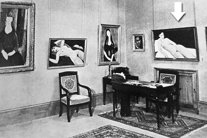 The painting at the Galerie Bing et Cie, 1925 exhibition
