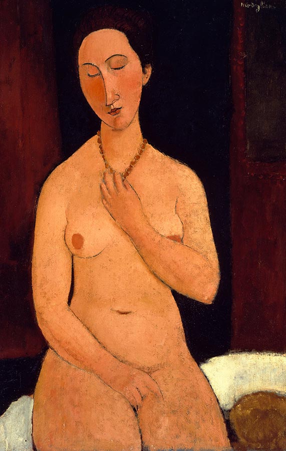 NUDE WITH CORAL NECKLACE -   BY AMEDEO MODIGLIANI