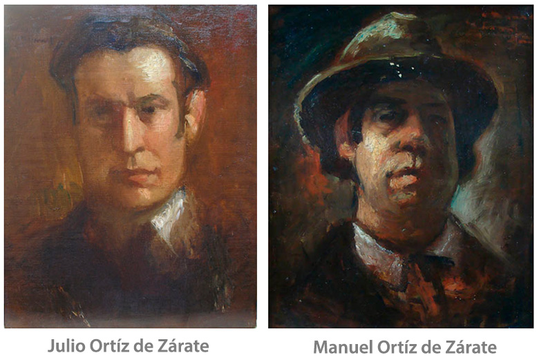 1923 portraits of Julio and Manuel Ortiz de Zarate by their hands