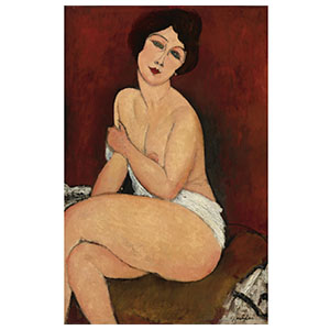 seated nude or la belle romaine by amedeo modigliani