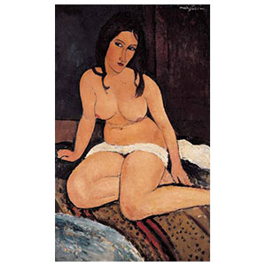 crouching nude or nu accroupi or seated nude by amedeo modigliani