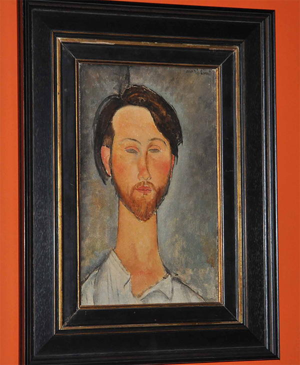The painting framed at St. Petersburg, Modigliani, Soutine and other legends of Montparnasse (the Netter Collection), Curated by Marc Restellini, Fabergé Museum, 2017-18