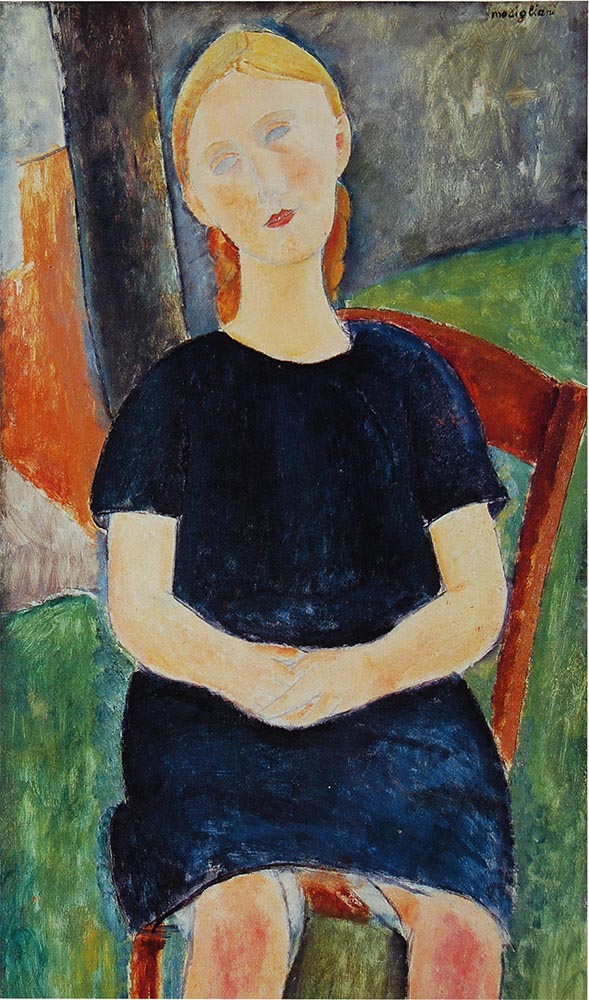 young girl on a chair by amedeo modigliani