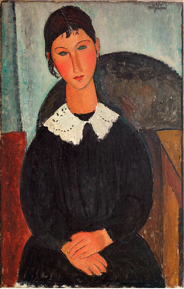 ELVIRA WITH WHITE COLLAR BY AMEDEO MODIGLIANI