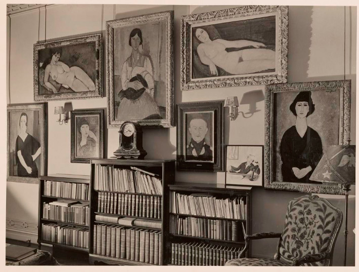 The painting framed in location at the Chester Dale home in New York, Ca. 1940