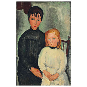 the two girls, les orphelines, the sisters by amedeo modigliani