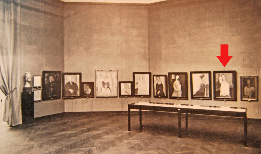 Venezia, Mostra retrospettiva di Modigliani – Curated by Lionello Venturi - Biennale di Venezia , Sala XII degli Appels d'Italie, 1930 - nº 20