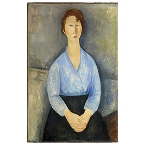 Seated woman blue blouse amedeo modigliani