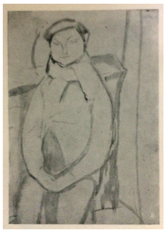 young gypsy watercolor dated in 1909 by amedeo modigliani