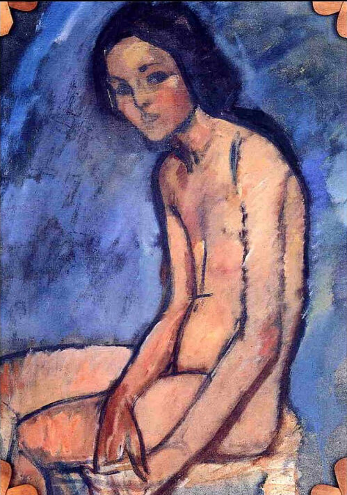 seated nude- verso jean alexandre portrait