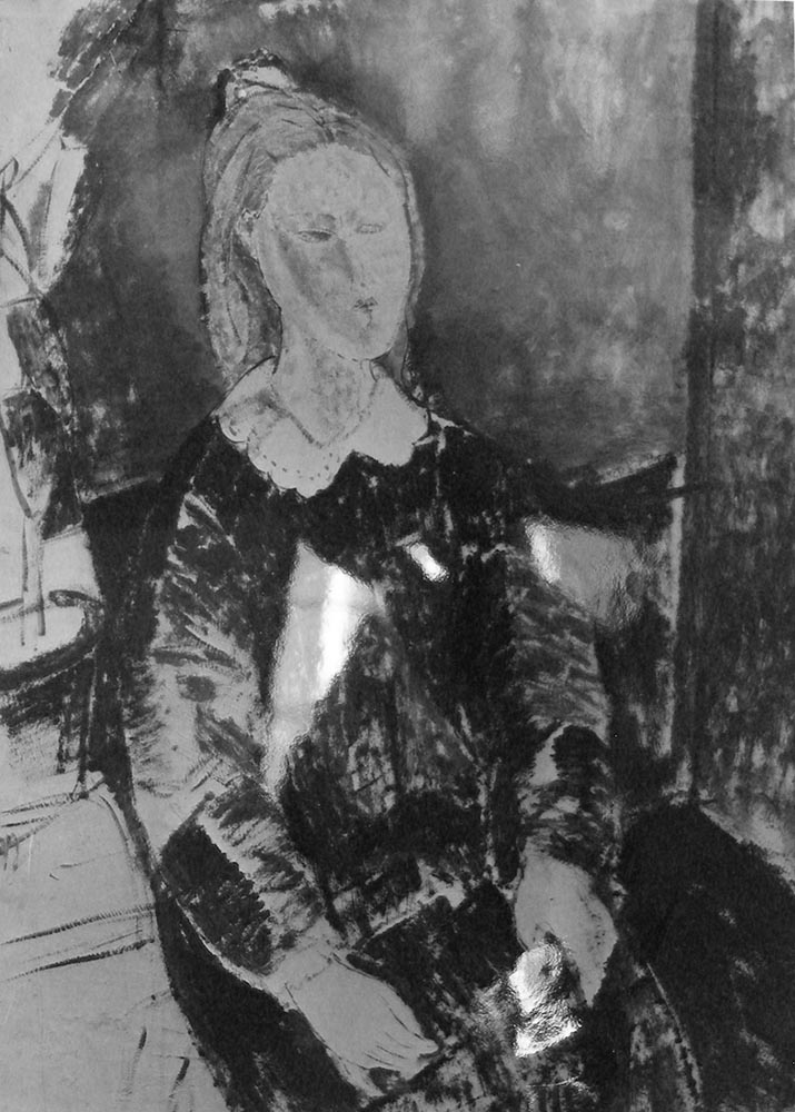 woman in blue background